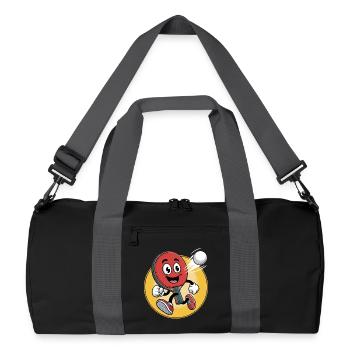 Conception de dessin animé de tennis de table - Sac de sport recyclé - noir/gris graphite - Devant