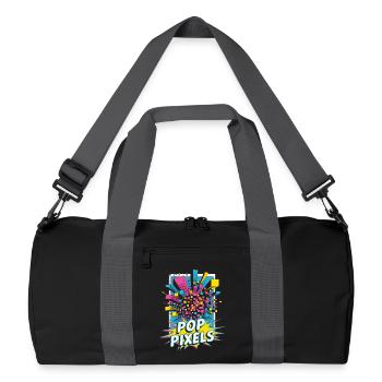 Pop Pixels Pop Culture Rétro Jeu vidéo - Sac de sport recyclé - noir/gris graphite - Devant