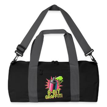8-bit Graffiti Pop Culture Rétro Jeu vidéo - Sac de sport recyclé - noir/gris graphite - Devant