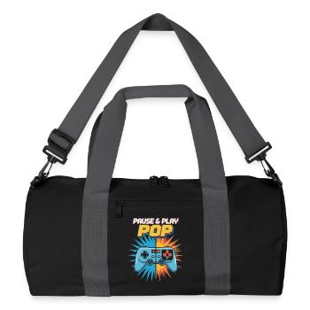 Pause & Play Pop Culture Rétro Jeu vidéo - Sac de sport recyclé - noir/gris graphite - Devant
