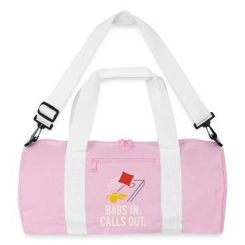 Cornhole Refere Offizielles Schiedsrichter - Recycelte Duffel Bag - Rosa/Weiß - Vorne