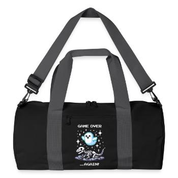 Fin du jeu... Encore | Rétro Dino Pixel Art - Sac de sport recyclé - noir/gris graphite - Devant