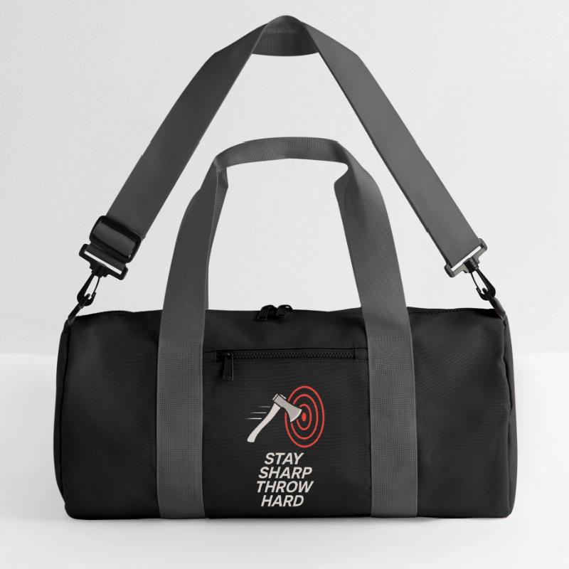 Funny Axe Throwing Meme Axe Me All Sharp Recycled Duffel Bag