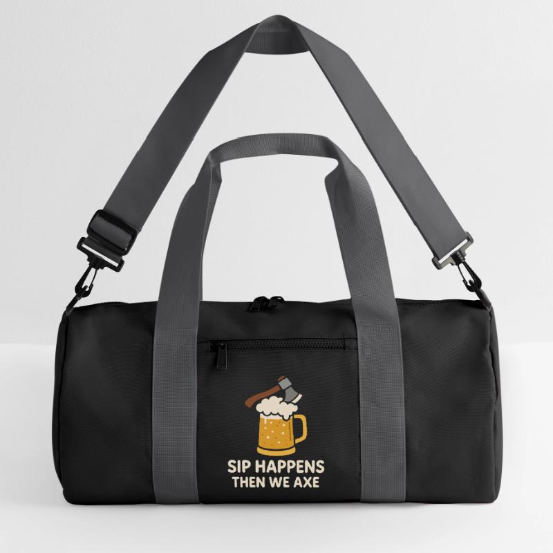 Funny Axe Throwing Meme Axe Me All Sharp Recycled Duffel Bag