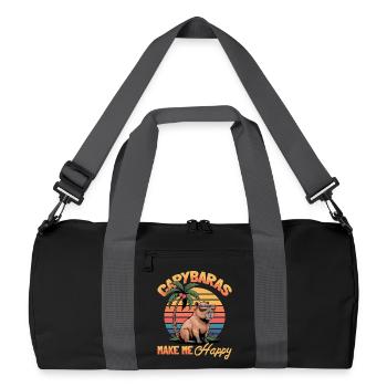 Funny aesthetic Kawaii Capybara - Recycled Duffel Bag - black/graphite grey - Front