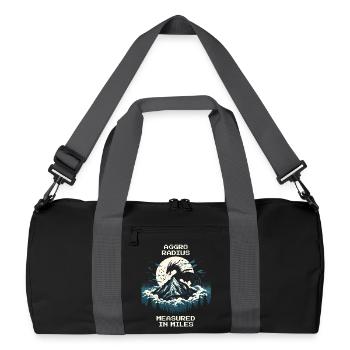 Aggro Radius | Retro Dragon Pixel Art - Recycled Duffel Bag - black/graphite grey - Front