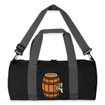 baril de bière rustique dessin animé - Sac de sport recyclé - noir/gris graphite - Devant