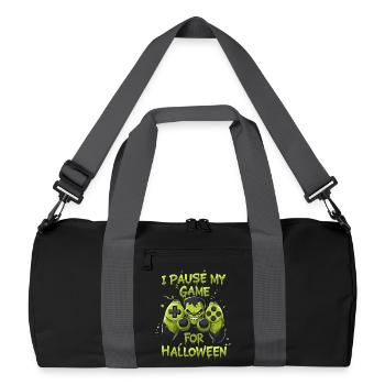 Gamepad Gamer Halloween Zombie Zocker macht Pause - Recycelte Duffel Bag - Schwarz/Graphitgrau - Vorne