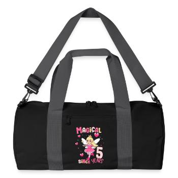 5th Birthday Girl Magical Since 5 Years Old - Recycled Duffel Bag - black/graphite grey - Front