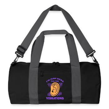 Deaf Deaf Just Here For The Vibrations - Recycled Duffel Bag - black/graphite grey - Front