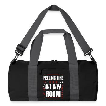 Fühle mich wie IN MEINEM ZIMMER - Recycelte Duffel Bag - Schwarz/Graphitgrau - Vorne