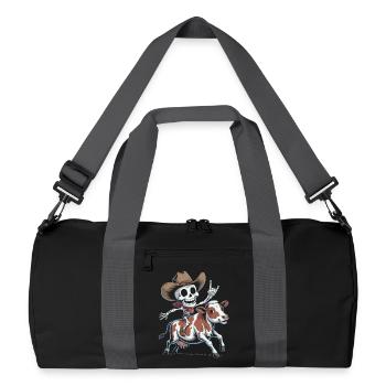 Skelett-Cowboy reitet Kalb - Recycelte Duffel Bag - Schwarz/Graphitgrau - Vorne