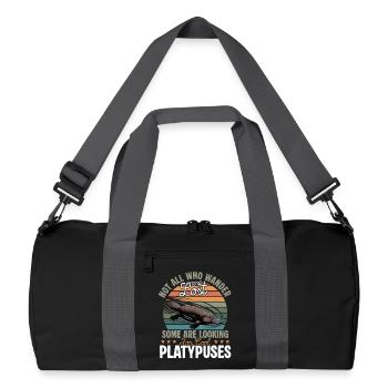 Funny aesthetic Kawaii Platypus - Recycled Duffel Bag - black/graphite grey - Front