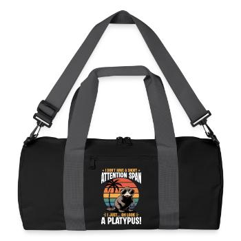 Funny aesthetic Kawaii Platypus - Recycled Duffel Bag - black/graphite grey - Front