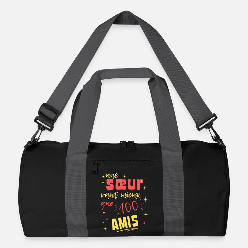 Schwesterngeschenk: Eine Schwester ist besser als hundert Freunde Recycelte Duffel Bag