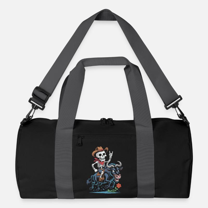 Skelett Cowboy Rodeo auf Gnu Recycelte Duffel Bag
