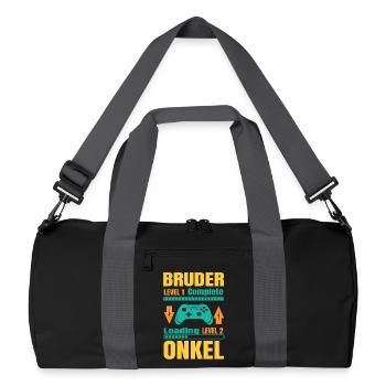 Ich Werde Onkel 2026 Laden Schwangerschaft Geburt - Recycelte Duffel Bag - Schwarz/Graphitgrau - Vorne