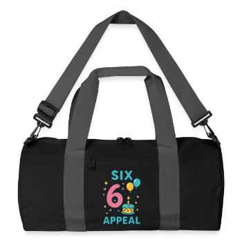 Six 6 Appel Fête d’Anniversaire Cadeau Enfants 6 Âge - Sac de sport recyclé - noir/gris graphite - Devant