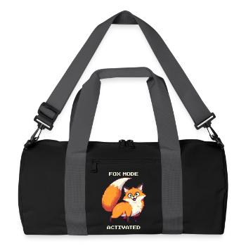 Fuchsmodus aktiviert | derpy Fuchs Humor - Recycelte Duffel Bag - Schwarz/Graphitgrau - Vorne