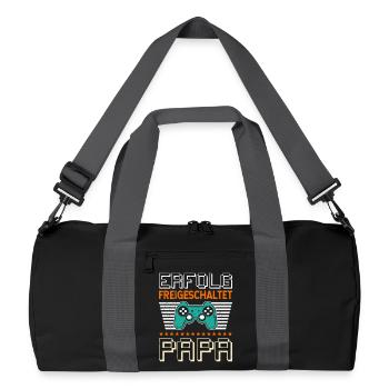 Gambler Dad ACHIEVEMENT UNLOCKED Funny - Recycled Duffel Bag - black/graphite grey - Front