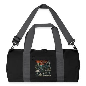 Terror from the Sea Horror Movie Poster Halloween - Recycled Duffel Bag - black/graphite grey - Front