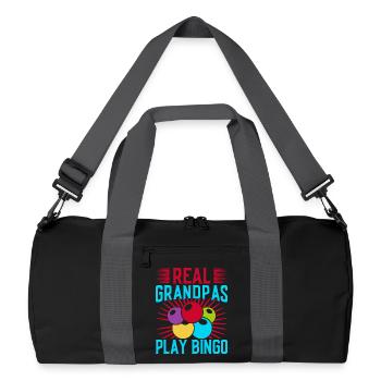 Bingo Game Real Grandpas Play Bingo - Recycelte Duffel Bag - Schwarz/Graphitgrau - Vorne