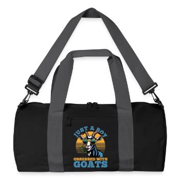 Funny Farm Animal Goat - Recycelte Duffel Bag - Schwarz/Graphitgrau - Vorne