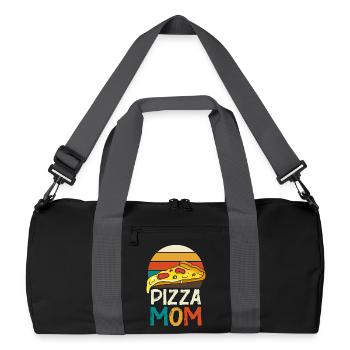 Pizza Mom Slice Retro - Recycelte Duffel Bag - Schwarz/Graphitgrau - Vorne