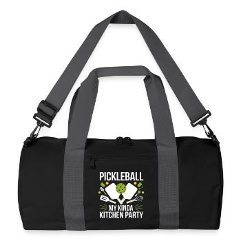 Pickleball My Kinda Kitchen Party - Recycelte Duffel Bag - Schwarz/Graphitgrau - Vorne