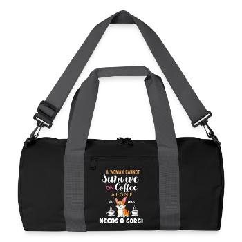 Femme a besoin de café et de chemise drôle de corgi - Sac de sport recyclé - noir/gris graphite - Devant