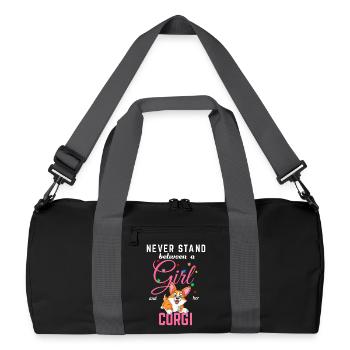 Ne vous mettez jamais entre une fille et sa chemise corgi - Sac de sport recyclé - noir/gris graphite - Devant