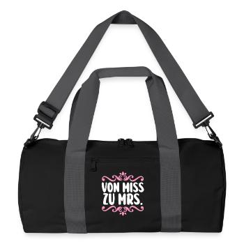 Enterrement de vie de garçon Équipe Mariée Enterrement de vie de jeune fille - Sac de sport recyclé - noir/gris graphite - Devant