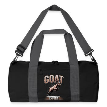Funny Farm Animal Goat - Recycelte Duffel Bag - Schwarz/Graphitgrau - Vorne