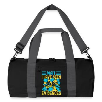 Les majors en sciences médico-légales ont vu des preuves - Sac de sport recyclé - noir/gris graphite - Devant