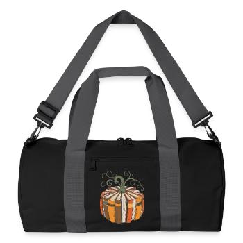 Bücherkürbis für Leseratten Kürbis Bücher - Recycelte Duffel Bag - Schwarz/Graphitgrau - Vorne
