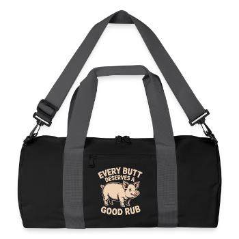 Grill Funny Pig - Recycled Duffel Bag - black/graphite grey - Front