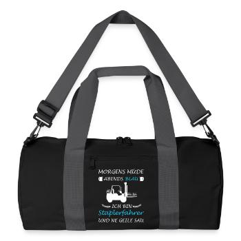 Staplerfahrer Stapler Lager Sprüche Logistik - Recycelte Duffel Bag - Schwarz/Graphitgrau - Vorne