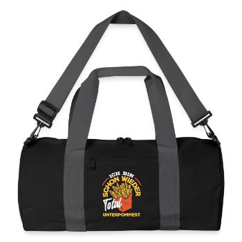 Totally underpommest encore une fois – blague sur les frites - Sac de sport recyclé - noir/gris graphite - Devant