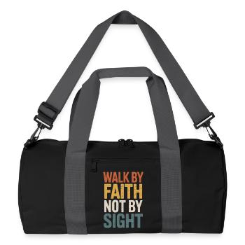 walk by faith not by sight - Recycled Duffel Bag - black/graphite grey - Front