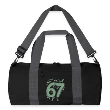 Bave verte : 67 avec les chauves-souris - Sac de sport recyclé - noir/gris graphite - Devant