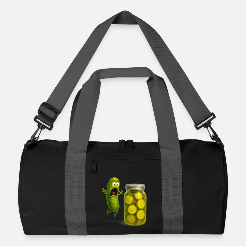 Scared Pickle and Humorous Jar Recycled Duffel Bag