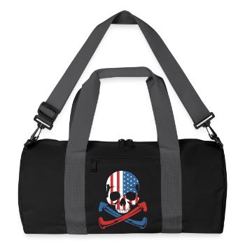 American Flag Skull Shirt - Recycled Duffel Bag - black/graphite grey - Front