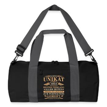 1951 Vintage Né Millésime 75 ans - Sac de sport recyclé - noir/gris graphite - Devant
