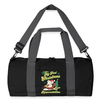 Lustiges Weihnachtsmann Design für Fest der Liebe - Recycelte Duffel Bag - Schwarz/Graphitgrau - Vorne