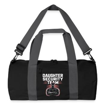Daughter Security Team – Vater Bodyguard - Recycelte Duffel Bag - Schwarz/Graphitgrau - Vorne