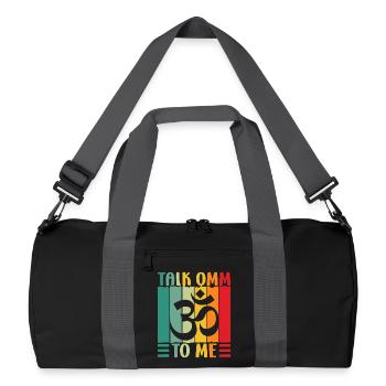 Yoga Talk Omm To Me Funny Yoga - Sac de sport recyclé - noir/gris graphite - Devant