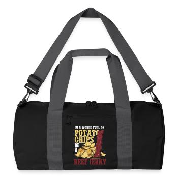 Beef Jerky Dried Meat Biltong Pemmican - Recycled Duffel Bag - black/graphite grey - Front
