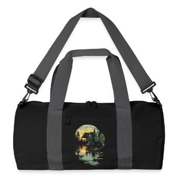 Rétro extérieur nature sauvage ours arbres - Sac de sport recyclé - noir/gris graphite - Devant