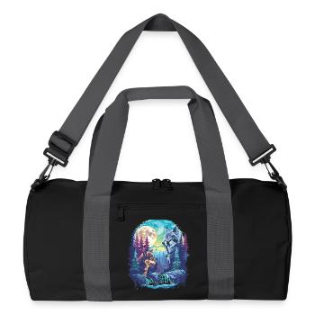Rétro extérieur nature sauvage ours arbres - Sac de sport recyclé - noir/gris graphite - Devant