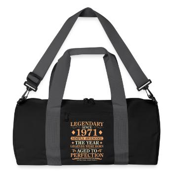 Vintage 1971 Born - Vintage 55th Birthday - Recycled Duffel Bag - black/graphite grey - Front